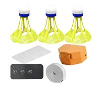 Badminton d'entraînement unique, outil d'entraînement simple de badminton | 3 pièces d'entraînement de rebond alimenté par batterie solo, kit de badminton à télécommande avec corde élastique, aide à