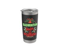 Badminton Gui Joueur de badminton de Noël Gobelet isotherme en acier inoxydable double paroi