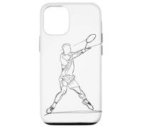 Badminton Player One Line Drawing Coque pour iPhone 12/12 Pro