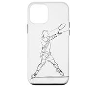Badminton Player One Line Drawing Coque pour iPhone 12 Mini
