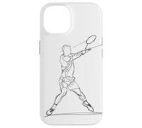 Badminton Player One Line Drawing Coque pour iPhone 14