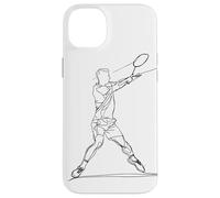 Badminton Player One Line Drawing Coque pour iPhone 14 Plus