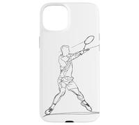Badminton Player One Line Drawing Coque pour iPhone 15 Plus