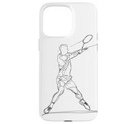 Badminton Player One Line Drawing Coque pour iPhone 15 Pro Max