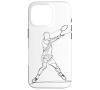 Badminton Player One Line Drawing Coque pour iPhone 16 Pro
