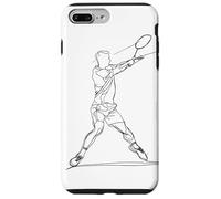 Badminton Player One Line Drawing Coque pour iPhone 7 Plus/8 Plus
