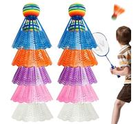Badminton Shuttlecock Set, Rainbow Badminton Set - Kit de badminton avec tête arc-en-ciel en nylon - Instrument de sport en frappe fort pour salle de sport, balcon, jardin, aire de jeux, maison