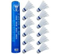 Badminton Shuttlecocks | Shuttlecock à Oiseaux de Badminton 12x, tête de Balle en Mousse, | 6/12, Blanc - Grand équilibre et vol, Navette Durable pour Les Sports de Plein air intérieurs