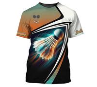 Badminton Team Sports T-Shirt imprimé en 3D pour Hommes/Femmes O Neck Fitness Lovers Graphic Pull Manches Courtes Tops