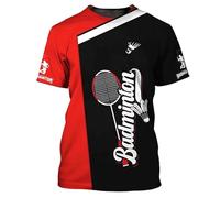 Badminton Team Sports T-Shirt imprimé en 3D pour Hommes/Femmes O Neck Fitness Lovers Graphic Pull Manches Courtes Tops