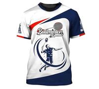 Badminton Team Sports T-Shirt imprimé en 3D pour Hommes/Femmes O Neck Fitness Lovers Graphic Pull Manches Courtes Tops
