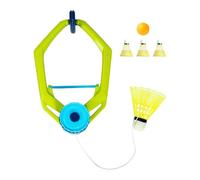 Badminton Trainer - Compact Rebound Setup, outil de retour flexible | Appareil d'auto-pratique pour joueur unique, kit d'entraînement monté sur porte avec shuttlecocks et balle de tennis de table pour