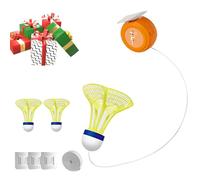 Badminton Trainer Set - Badminton Rebound Trainer | Self-Study Practice Machine Racket Training Accessories, Indoor Game Set | Self-Training Rebound Single Player Portable Tool with Rebounds Function