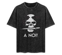 Badness Skull A NOI Italian Arditi Dead Skull Unisex T-Shirt Printed Tee Black Mens Top Shirt L