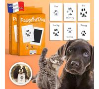 Badogshop.com Pack de 2 Kits Empreinte Chien, Tampon Encreur Patte Chien Et Chat, Souvenir Tatouage Et Cadre (Pawprint'Dog) Grande Taille 12,5x8cm