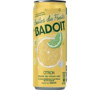 Badoit Citron vert - Bulles de fruits - Eau minérale naturelle - Lot de 6 canettes slim 33 cl
