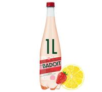 BADOIT - Eau Gazeuse Aromatisée Citron Fraise | Saveurs Fruitées et Rafraîchissantes | À déguster bien froide | la bouteille de 1L | LOT DE 4
