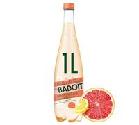 BADOIT - Eau Gazeuse Rafraîchissante aux Arômes Pamplemousse Citron Vert, Bulles Légères (1L) - Le Lot De 4
