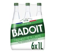 Badoit Eau minérale gazeuse verte Lot de 6 x 1 L