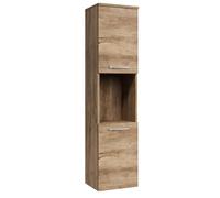Badplaats B.V. Armoire de Rangement de Montreal Hauteur 131 cm Chêne châtaignier - Meuble de Rangement Haut Placard Armoire Colonne