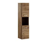 Badplaats B.V. Armoire de Rangement de Montreal Hauteur 131 cm Chene Marron - Meuble de Rangement Haut Placard Armoire Colonne