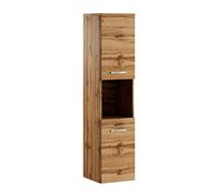 Badplaats B.V. Armoire de Rangement de Montreal Hauteur 131 cm Chene - Meuble de Rangement Haut Placard Armoire Colonne