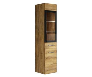 Badplaats B.V. Armoire de Rangement Rio Hauteur 131 cm Chene Marron - Meuble de Rangement Haut Placard Armoire Colonne