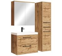 Badplaats B.V. Ensemble de meubles de salle de bain Etna 60 cm Chêne - Meuble de rangement, meuble sous-vasque, meuble pour évier, armoire avec miroir, ensemble de mobilier de salle de bain