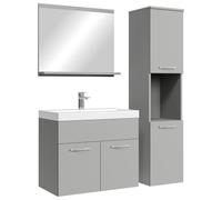 Badplaats B.V. Ensemble de meubles de salle de bain Montréal 60 x 35 cm - Gris mat - Avec miroir et armoire latérale