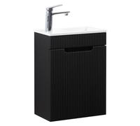 Badplaats B.V. Ensemble de meubles pour salle de bain Thermis 40 cm - Noir mat - Meuble de salle de bain avec lavabo
