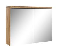 Badplaats B.V. Meuble a Miroir Paso 80 x 60 cm Chene - Miroir Armoire Miroir Salle de Bains Verre Armoire de Rangement