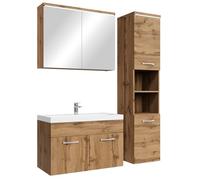 Badplaats B.V. Meuble de Salle de Bain de Paso 80 x 40 cm lavabo Chene - Armoire de Rangement Meuble lavabo Armoire Miroir