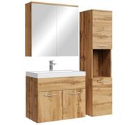 Badplaats B.V. Meuble de Salle de Bain Montreal 60 cm avec Miroir Armoire Chene - Armoire de Rangement Meuble lavabo evier Meubles