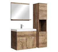 Badplaats B.V. Meuble de Salle de Bain Montreal 60 cm lavabo Chene Marron - Armoire de Rangement Meuble lavabo evier Meubles