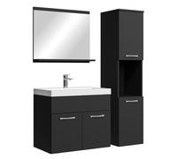 Badplaats B.V. Meuble de Salle de Bain Montreal 60 cm lavabo Noir Mat - Armoire de Rangement Meuble lavabo evier Meubles