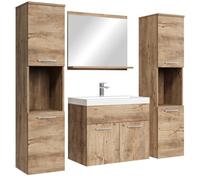 Badplaats B.V. Meuble de Salle de Bain Montreal XL 60 cm lavabo Chêne châtaignier - Armoire de Rangement Meuble lavabo evier Meubles