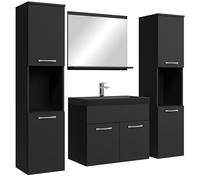 Badplaats B.V. Meuble de Salle de Bain Montreal XL 60 cm lavabo Noir Mat, lavabo Noir - Armoire de Rangement Meuble lavabo evier Meubles