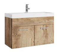 Badplaats B.V. Meuble de Salle de Bain Paso 01 80 x 40 cm lavabo Chêne châtaignier - Armoire de Rangement