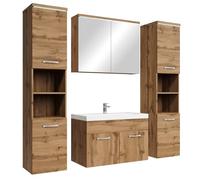 Badplaats B.V. Meuble de Salle de Bain Paso XL 80 x 40 cm Chene - Armoire de Rangement Meuble lavabo evier Meuble lavabo