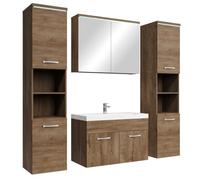 Badplaats B.V. Meuble de Salle de Bain Paso XL 80 x 40 cm Chene Marron - Armoire de Rangement Meuble lavabo evier Meuble lavabo