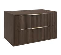 Badplaats B.V. Meuble de salle de bain Rimini 80 cm - Noyer marron - Meuble de salle de bain avec tiroirs