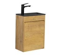 Badplaats B.V. Meuble de Salle de Bain Sinta 40 x 22 cm Chene lavabo Noir - Armoire de Rangement Meuble lavabo evier Meubles