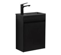 Badplaats B.V. Meuble de Salle de Bain Sinta 40 x 22 cm Noir lavabo Noir - Armoire de Rangement Meuble lavabo evier Meubles