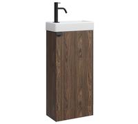 Badplaats B.V. Meuble de toilette Orion - 40 x 22 cm - Marron noyer - Modèle WC sur pied - Peu encombrant - Pour WC invités