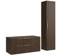 Badplaats B.V. Meuble sous-Vasque Rimini 100 cm - Noyer Brun - Meuble de Salle de Bain avec Colonne