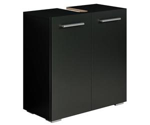 Badplaats B.V. Meuble Vasque Jupiter - Noir - 60 x 30 x 60 cm - Meuble de Salle de Bain, Colonne, Armoire