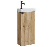 Badplaats B.V. Meuble WC Orion - 40 x 22 cm - Chêne clair - Meuble WC sur pied - Peu encombrant - Armoire suspendue pour toilettes d'invités