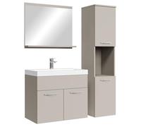 Badplaats Ensemble complet de meubles de salle de bain Montréal 60 x 35 cm Cachemire - Meubles de salle de bain avec lavabo, miroir et placard de salle de bain