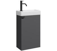 Badplaats Ensemble de toilettes pour invités avec lavabo Apollo 40 x 22 cm Anthracite - Ensemble de meubles de salle de bains peu encombrant avec lavabo et meuble sous vasque