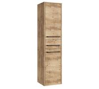 Badplaats Florence Armoire de salle de bain haute avec 2 portes et 1 tiroir 30 x 35 x 130 cm Chêne châtaignier